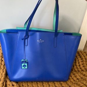 Kate Spade, Medium/Large Bright Blue Tote with Teal Accents